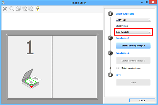 figure: Image Stitch window